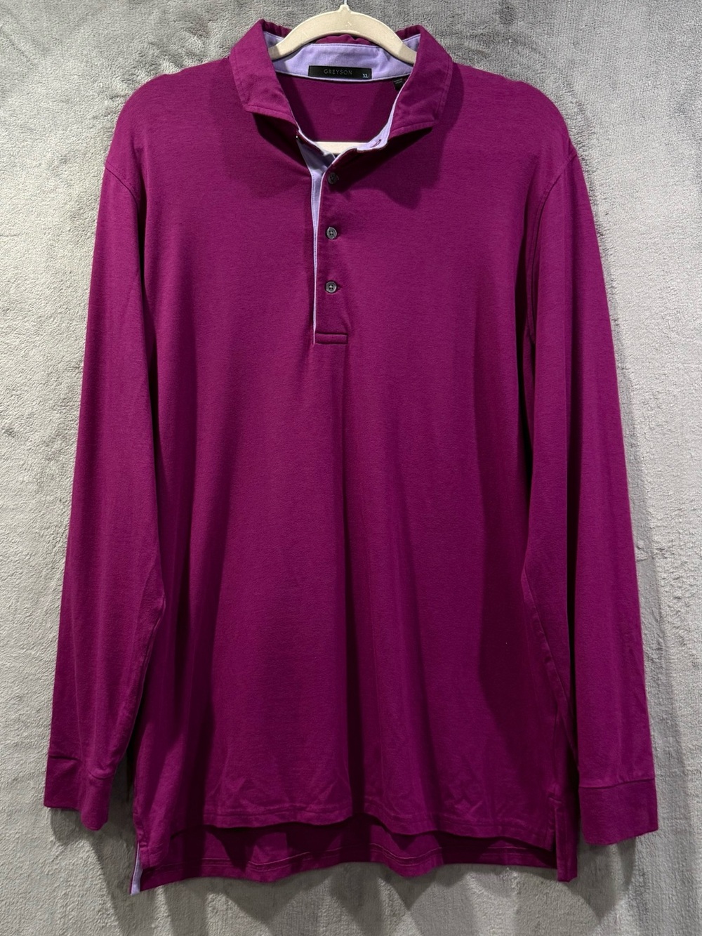Greyson Polo Shirt Mens XL Purple Long Sleeve Golf Performance Casual Top Preppy
